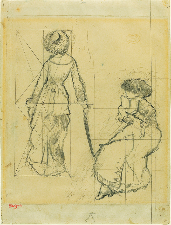  Degas - Study for Mary Cassatt at the Louvre The Etrus